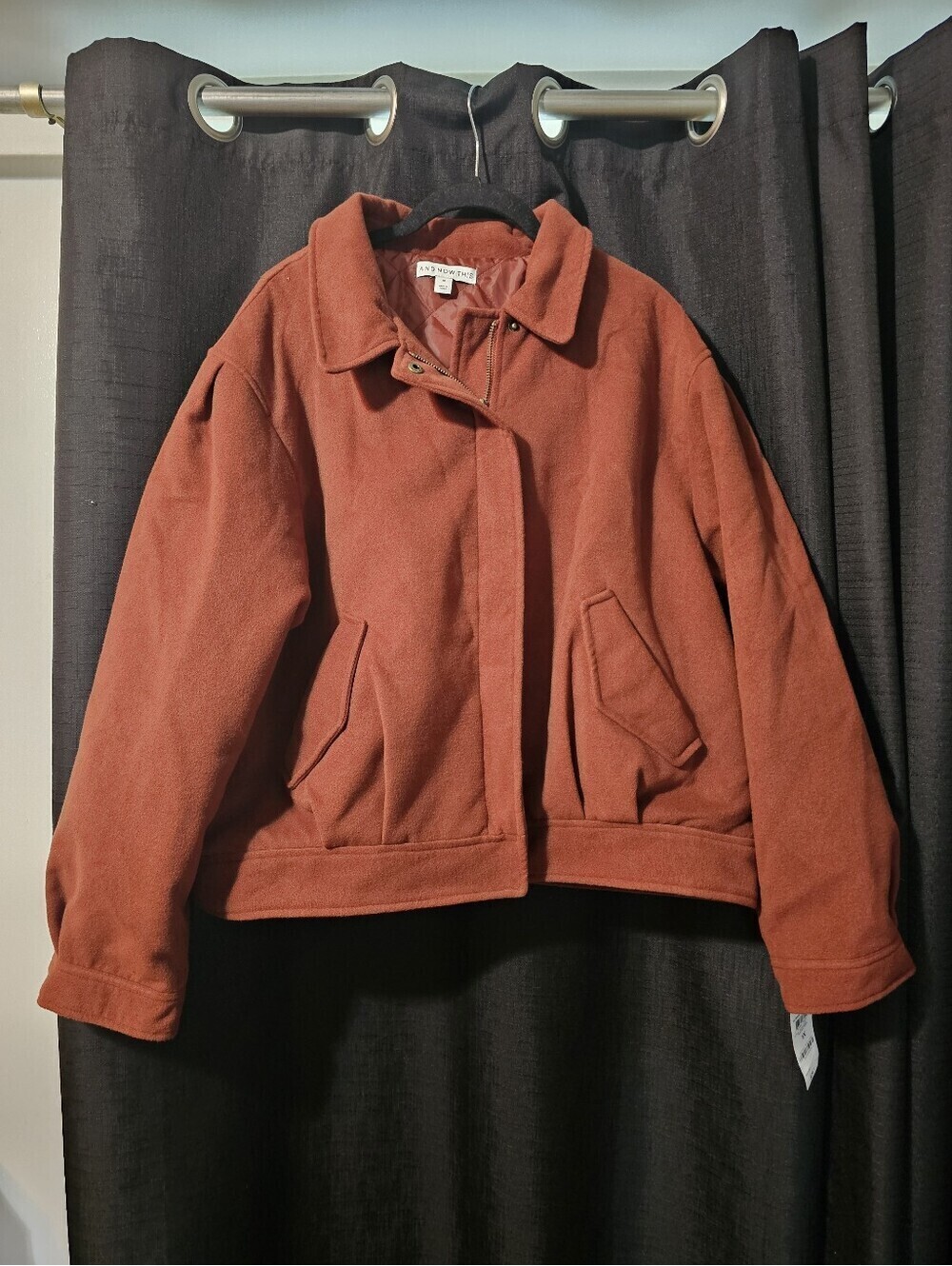And Now This women's plus size dropped-shoulder bomber jacket in Sonoma Brick